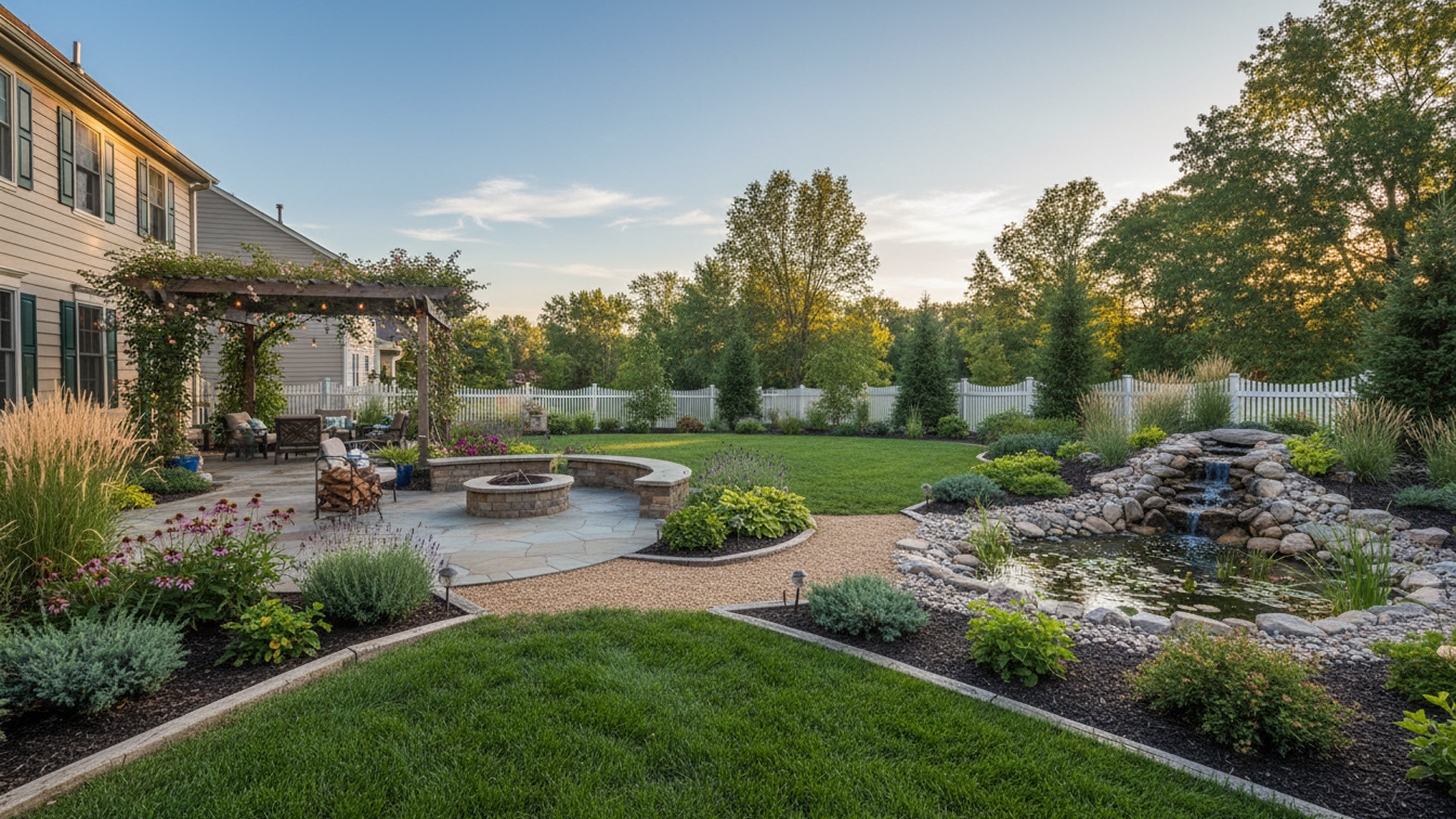 Stunning backyard patio and outdoor living space in New Jersey