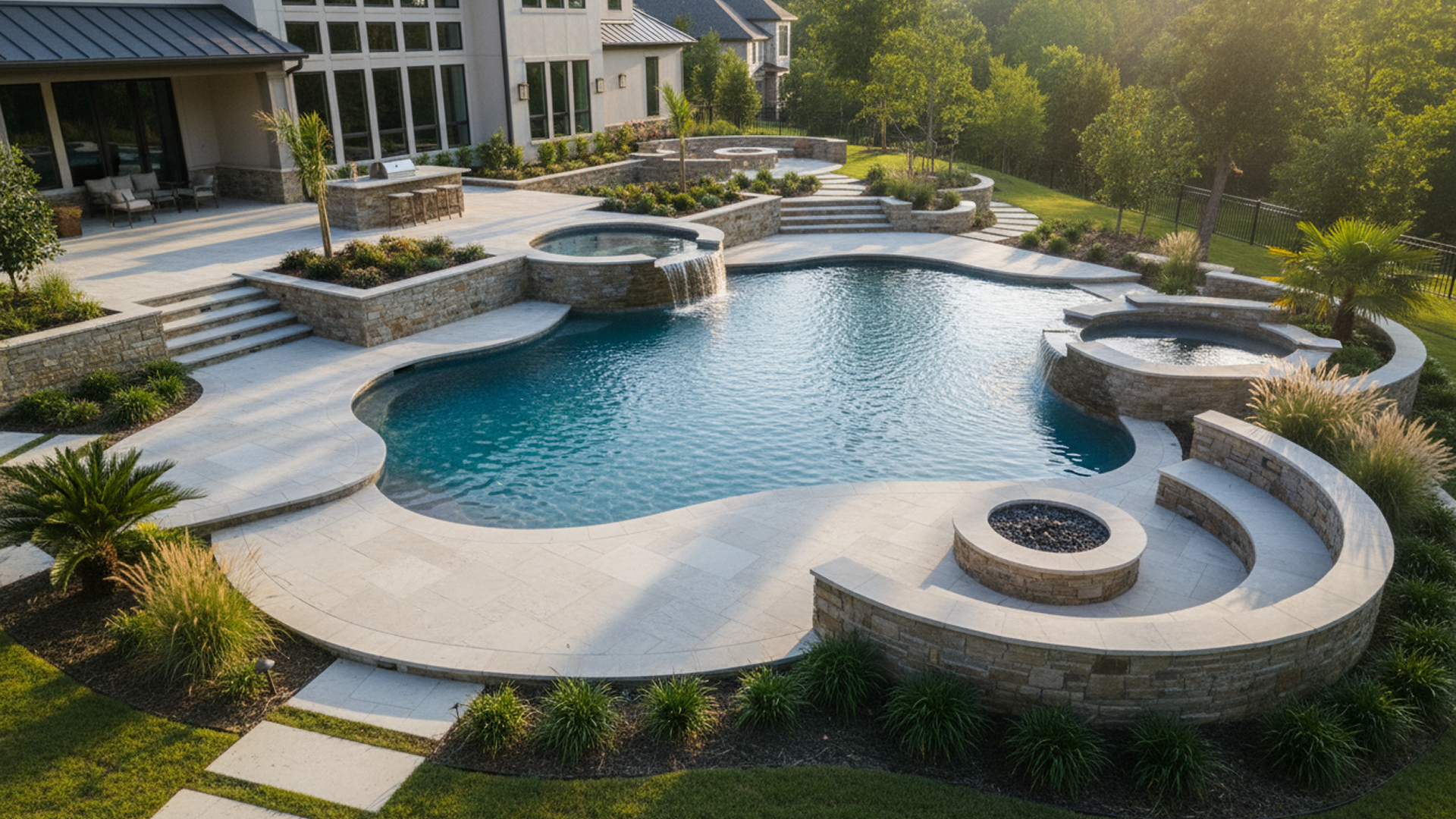 Pool deck hardscaping in NJ